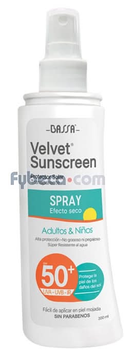 Protector Solar Bassa Velvet Sunscreen Spray 200 Ml
