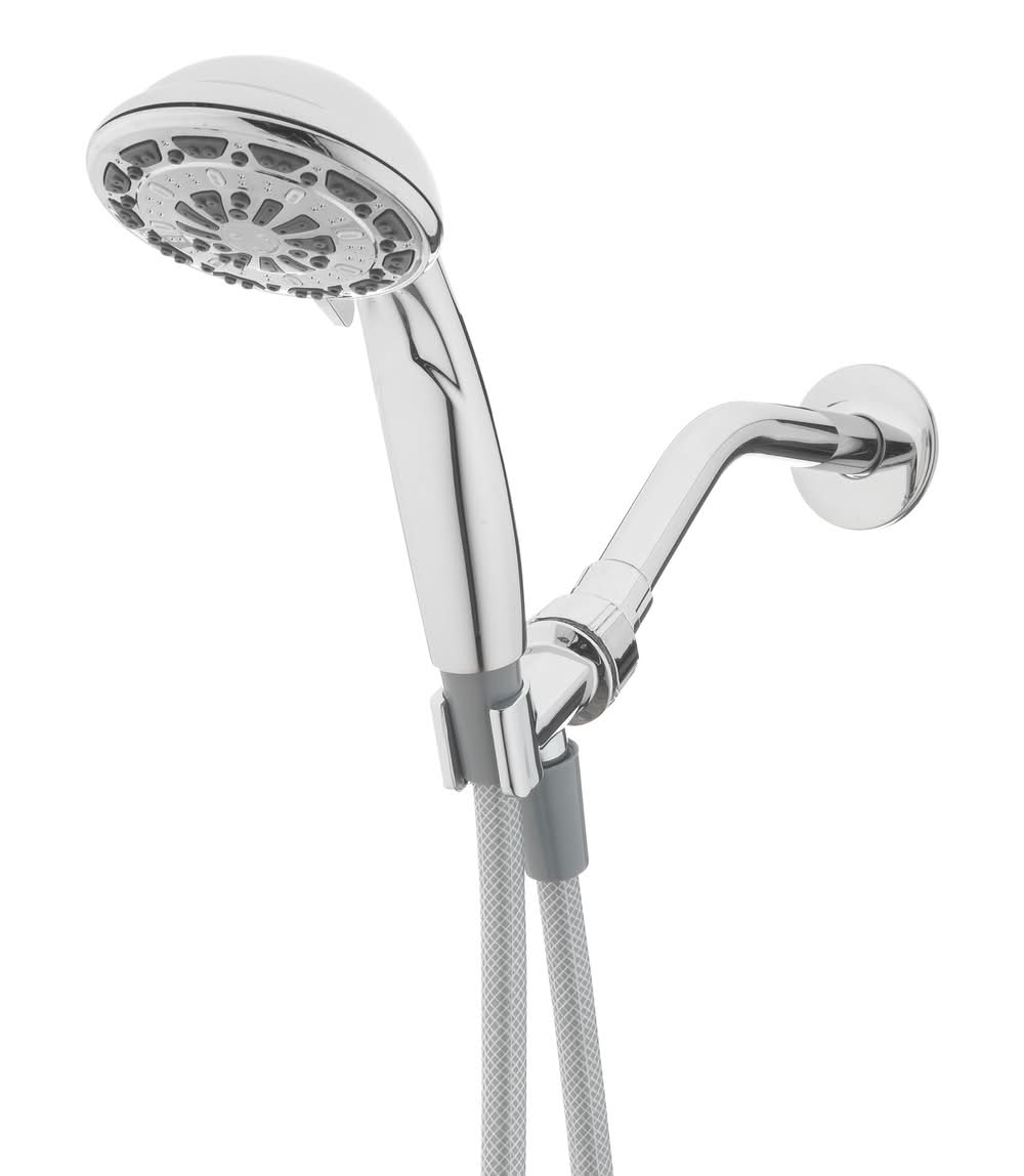 Project Source 6 -Spray Chrome 3.5-in Round Handheld Shower Head 1.8 GPM