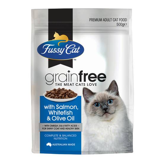 Fussy Cat Grain Free Salmon & Oceanfish With Olive Oil Dry Cat Food 500g
