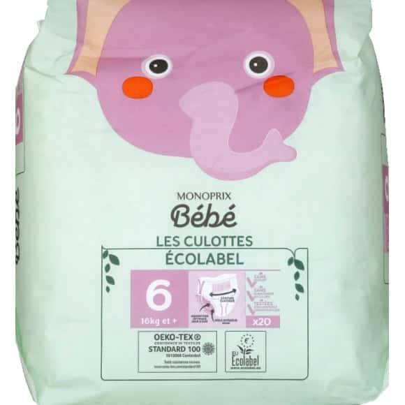 Monoprix Bebe Culotte Ecolabel Taille 6, 16Kg Et + Le Paquet De 20