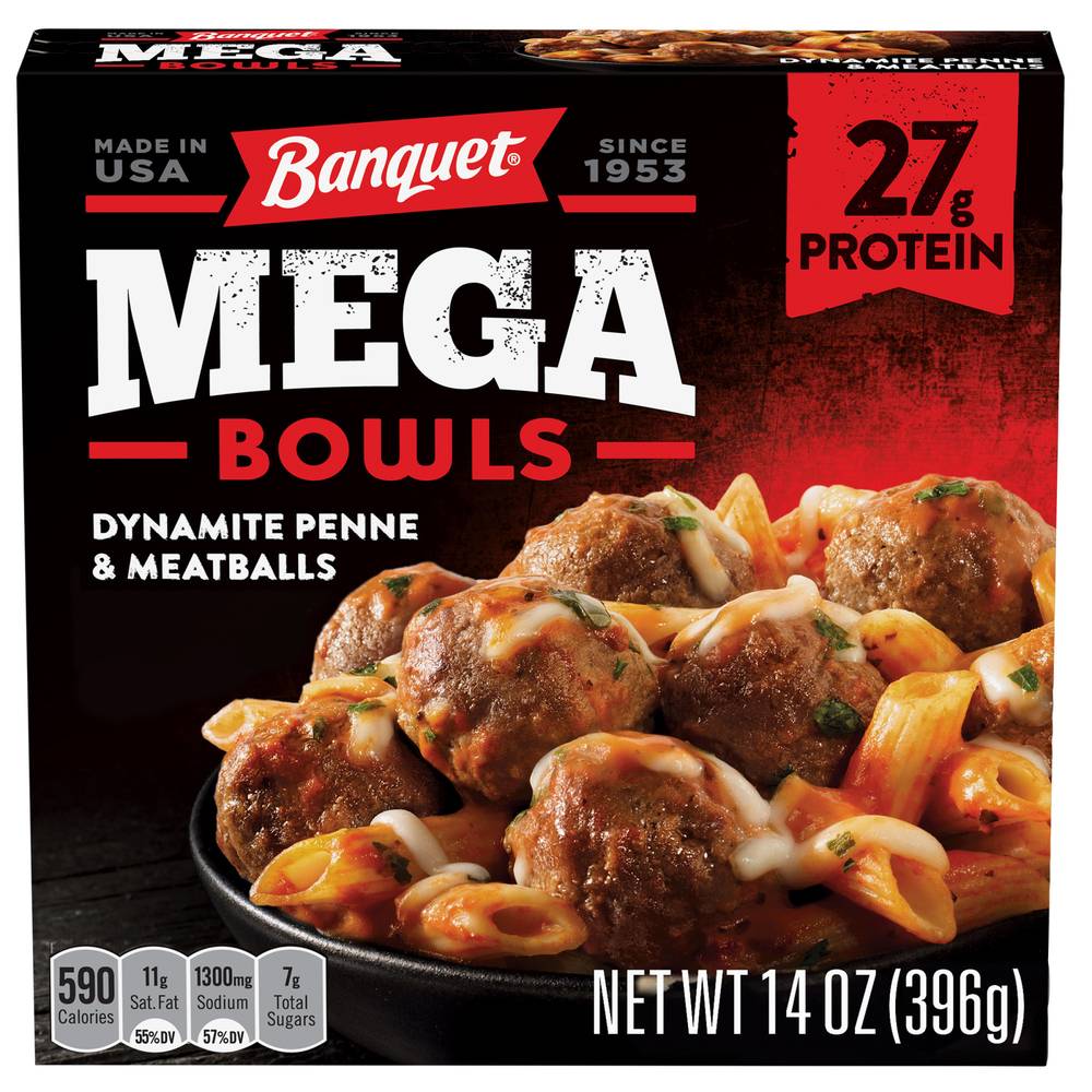 Banquet Mega Dynamite Penne With Meatball Bowls