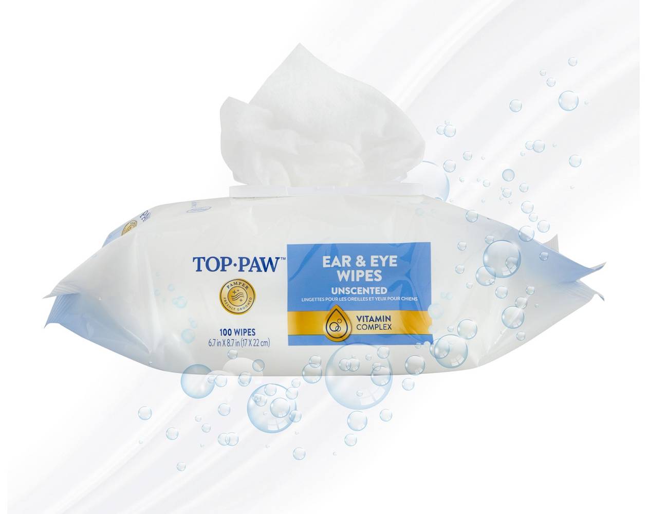 Top Paw Ear & Eye Wipes, 6.7 in* 8.7 in (100 ct)