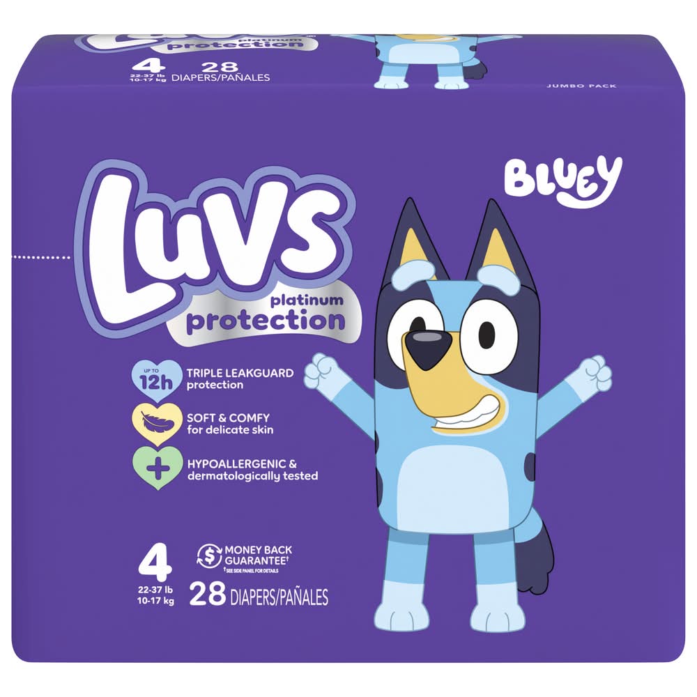 Luvs Platinum Protection Baby Diapers, Size 4 (28 ct)