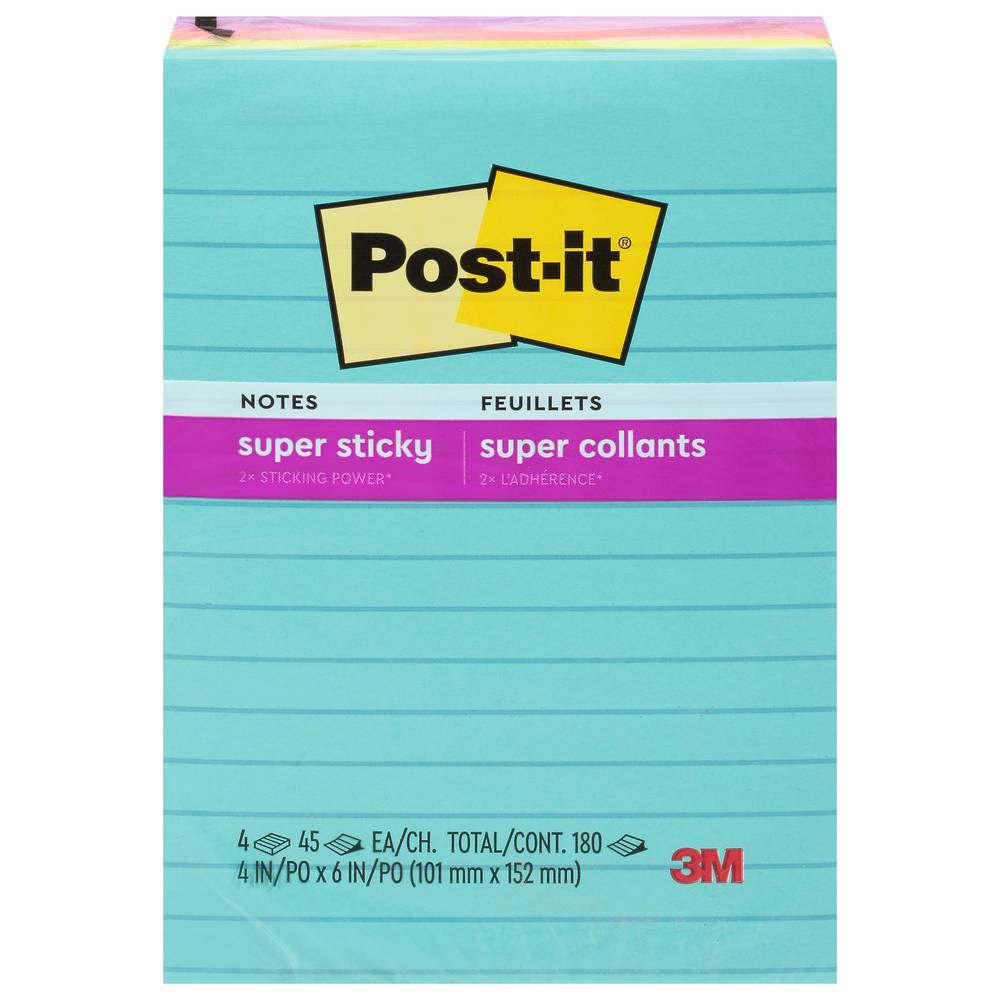 Post-It Super Sticky Notes, Multi Color (180 ct)