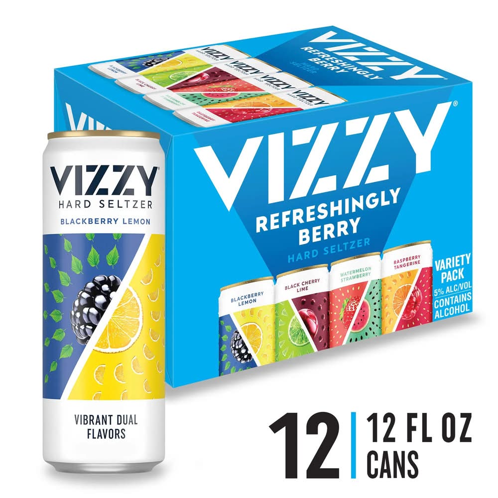 Vizzy Hard Seltzer With Antioxidant Vitamin C pack, Assorted (12 x