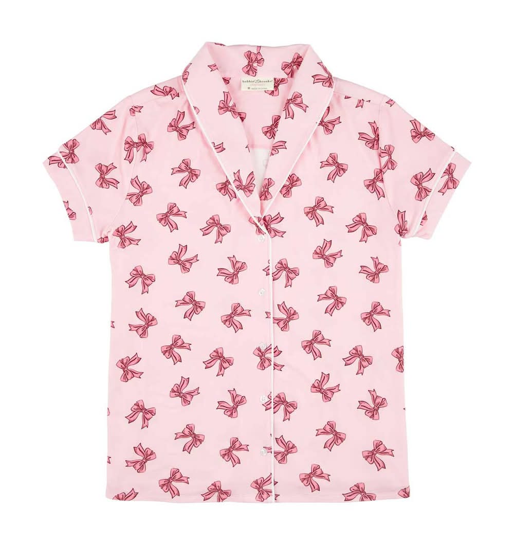 Bobbie Brooks Sleep Shirt Pink With Bow Print