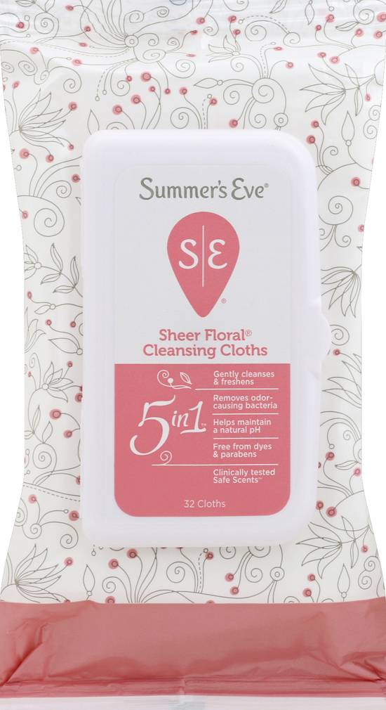 Summer's Eve 5 in 1 Sheer Floral Cleansing Cloths (32 ct)
