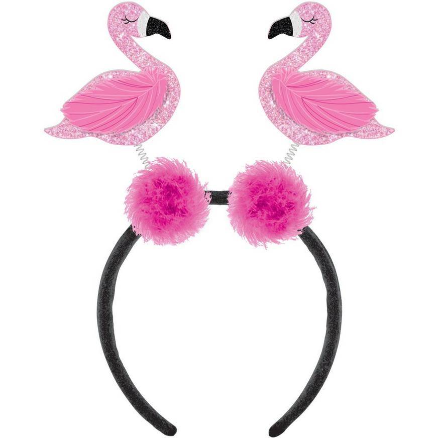 Party City Glitter Flamingo Head Bopper (9in x 10in /pink)