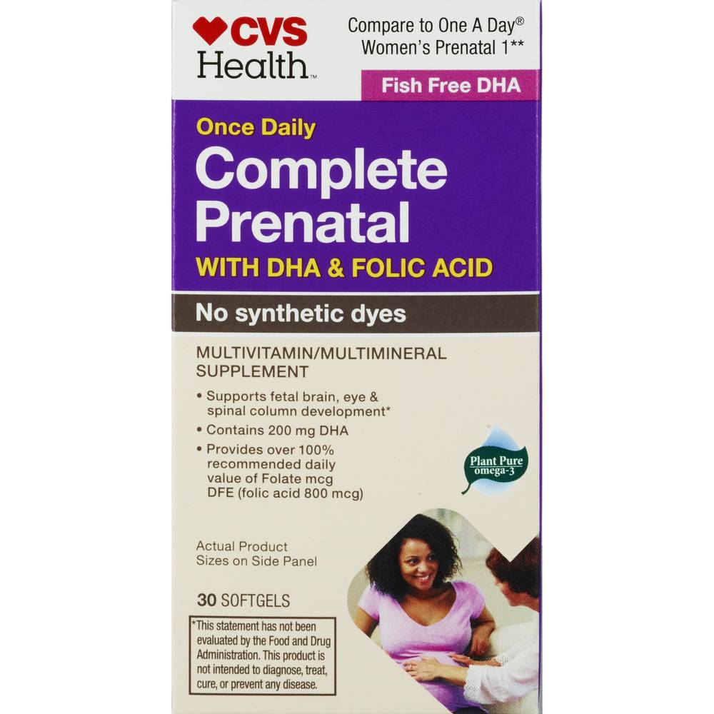 CVS Health Complete Prenatal with DHA & Folic Acid Softgels, 30 CT