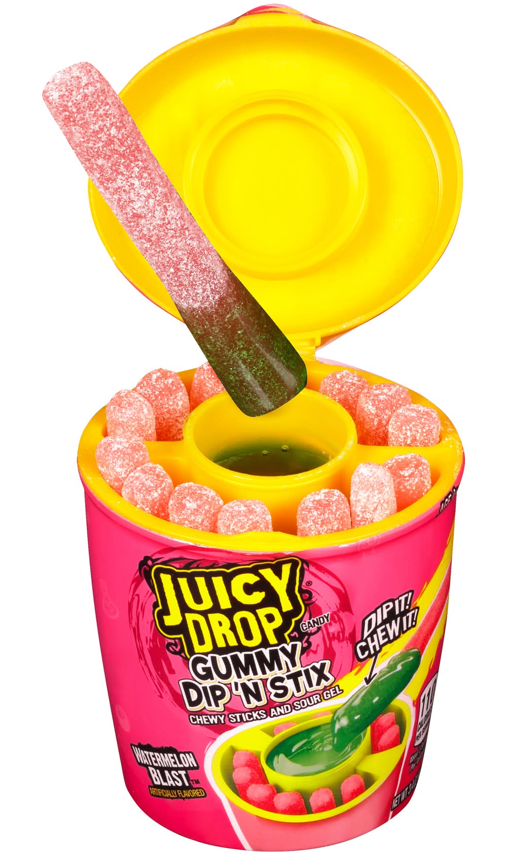 Juicy Drop Dip 'N Stix Blast Gummy Candy, Watermelon (3.4 oz)