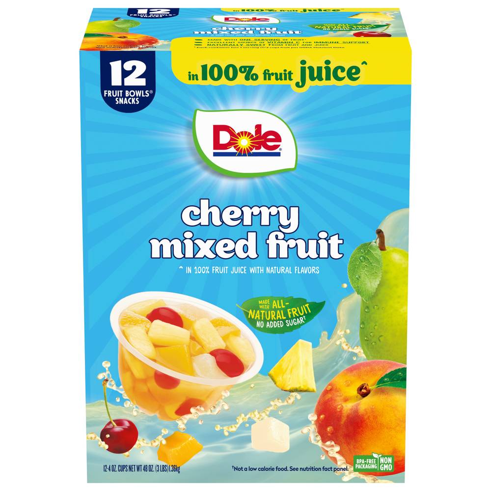 Dole 100% Cherry Mixed Fruit Juice (12 ct, 4 oz)