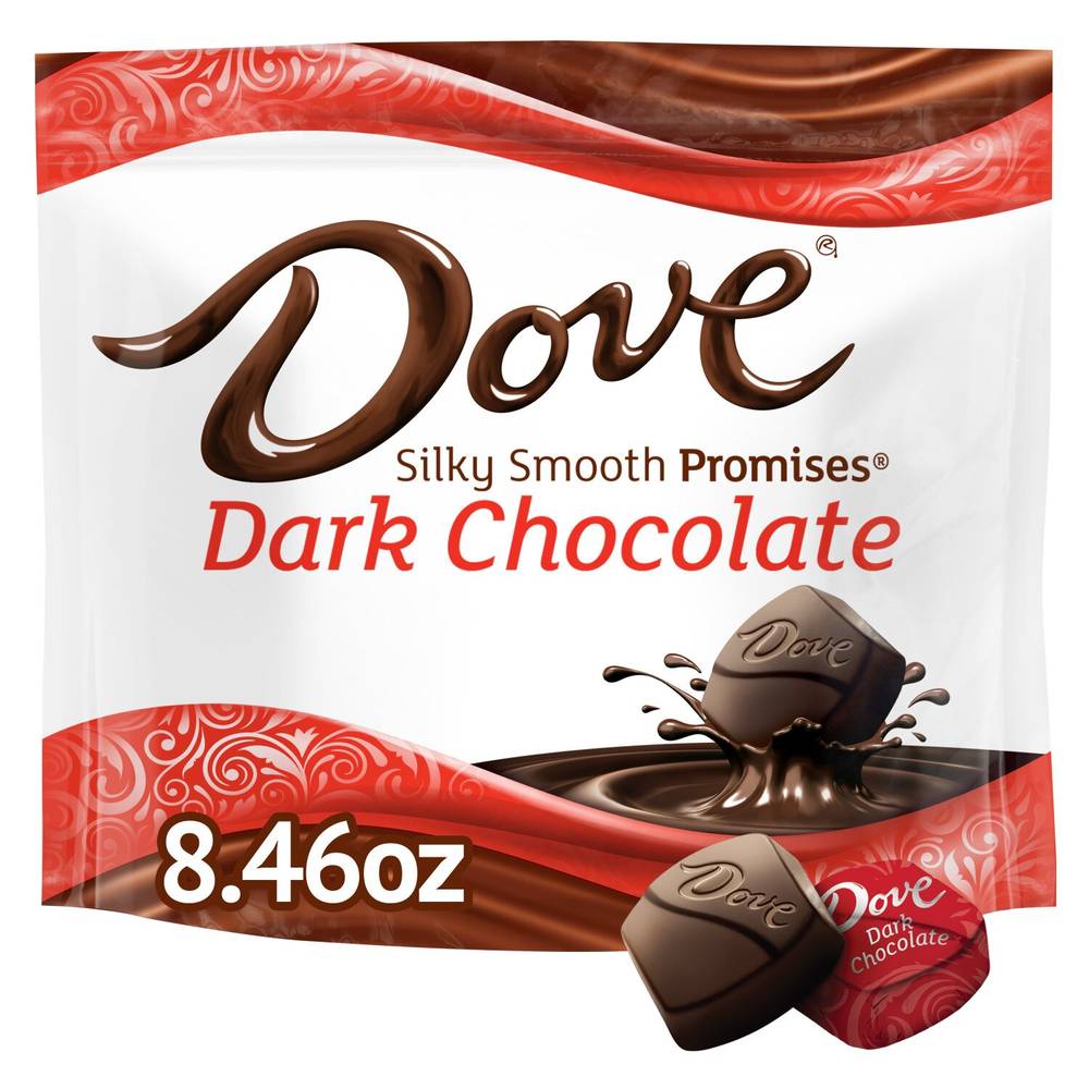 Dove Promises Dark Chocolate Candy Individually Wrapped, Bag, 8.46 oz