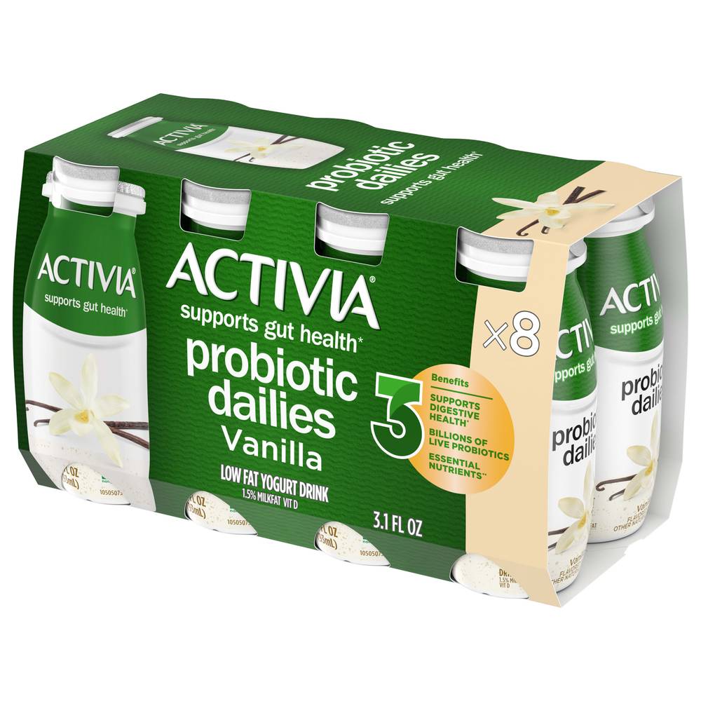 Activia Probiotic Dailies Vanilla Lowfat Yogurt Drink (24.8 fl oz, 8 ct)