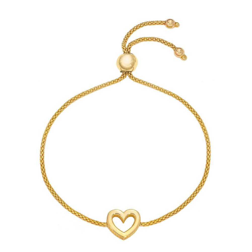 14kt Yellow Gold Heart Bolo Bracelet