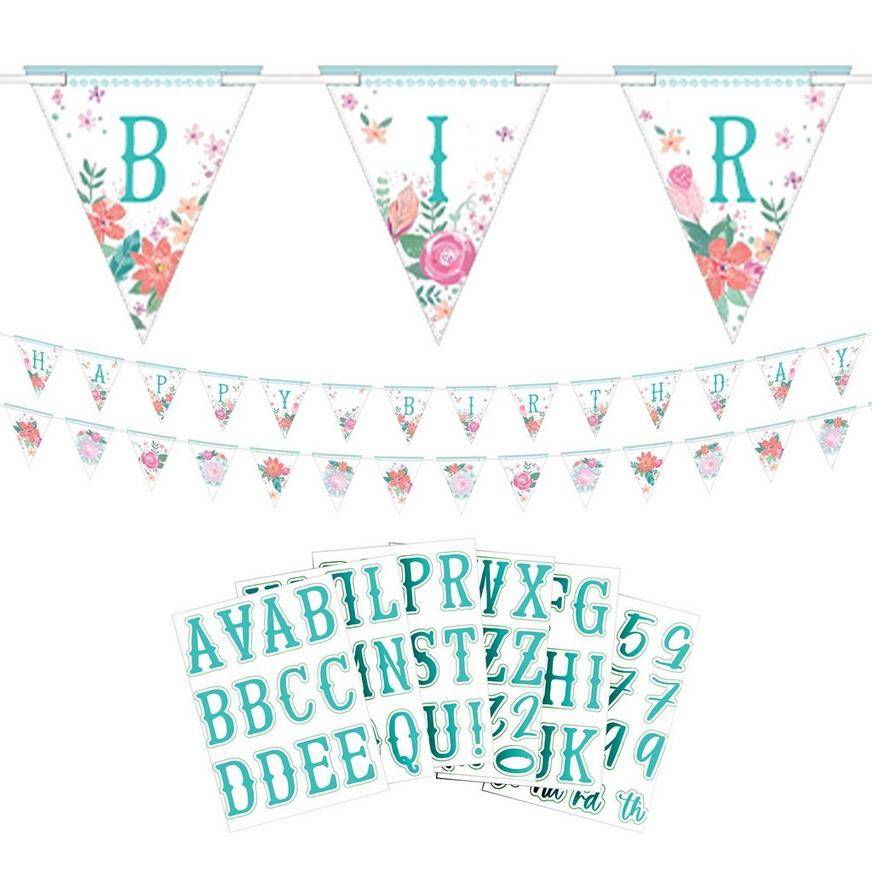 Free Spirit Boho Personalized Birthday Paper Banner, 15ft