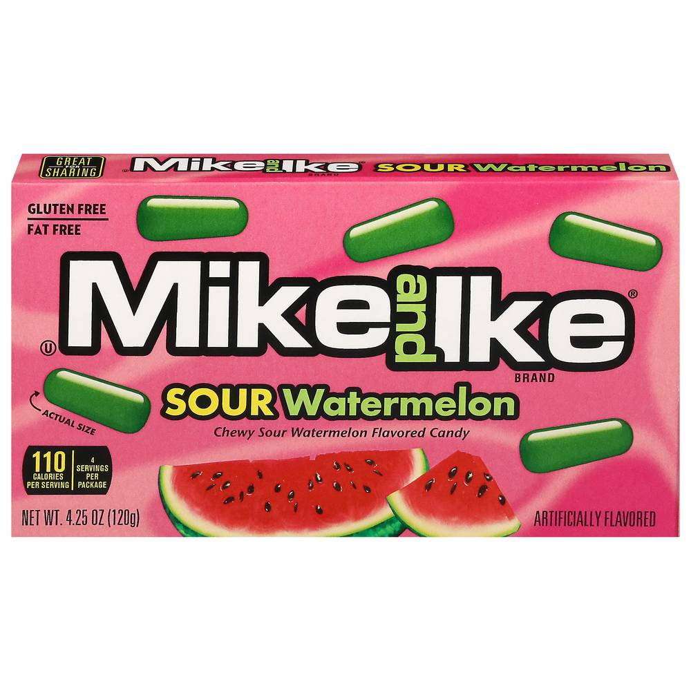 Mike and Ike Sour Chewy Candies, Watermelon (4.25 oz)