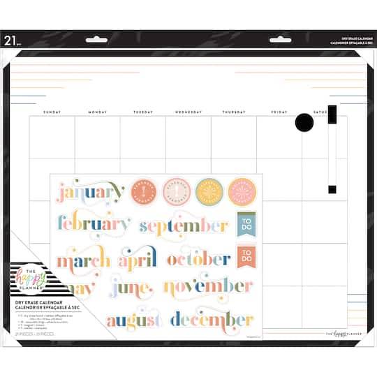 Me & My Big Ideas The Happy Planner Dry Erase Calendar, 20 in x 16 in (21 ct)