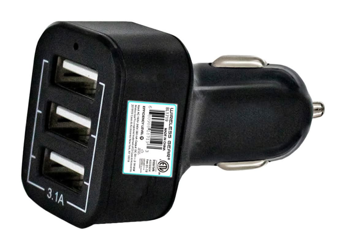 Wireless Gear Usb Port Car Charger 3.1amp, Black