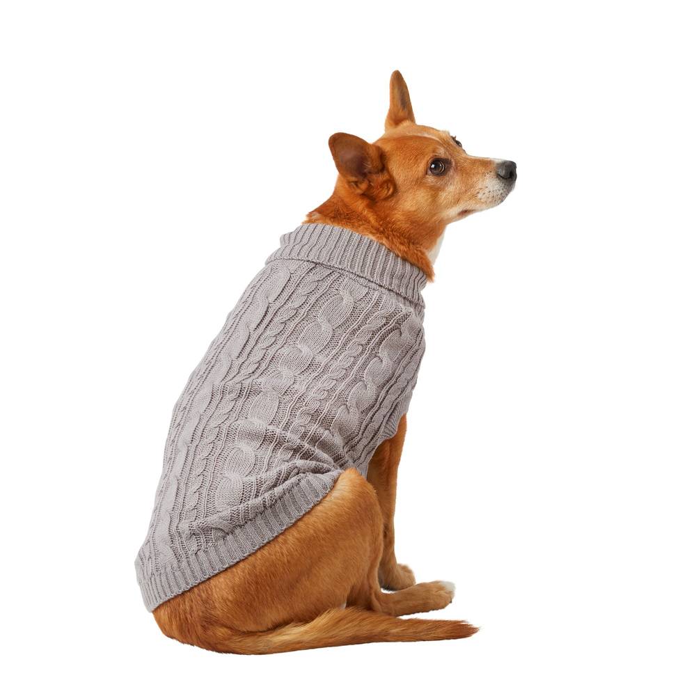 Top Paw® Value Solid Dog Sweater (Color: Charcoal, Size: Medium)