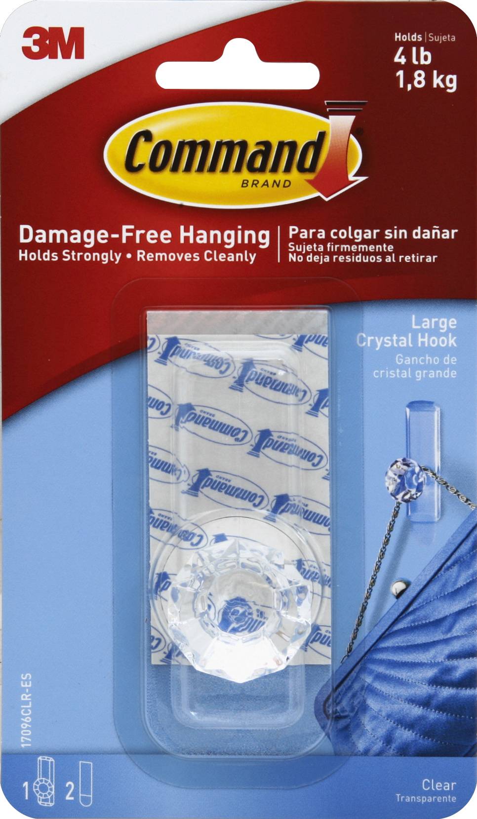 Command Damage-Free Hanging Clear Large Crystal Hook