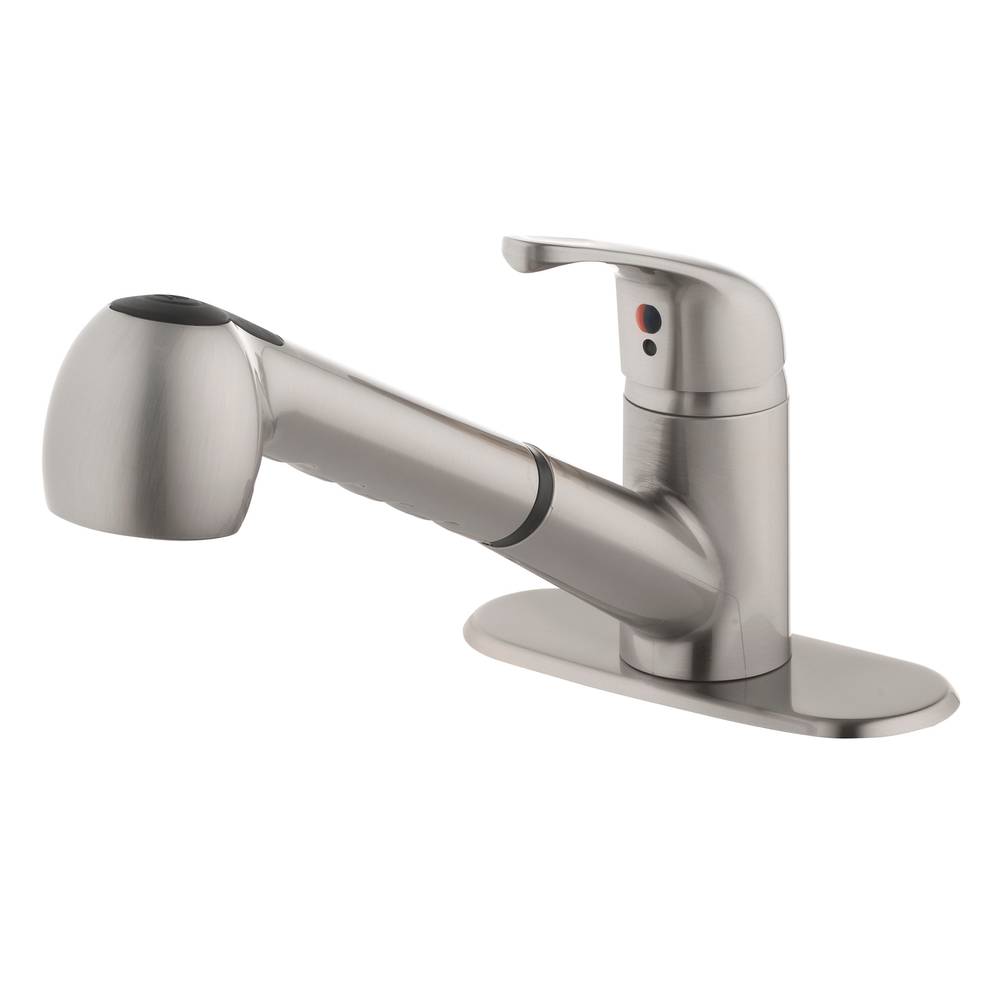 Project Source Stainless Steel 1-handle Deck-mount Utility Faucet with Pulldown Sprayer | 3313-U625-PSSS