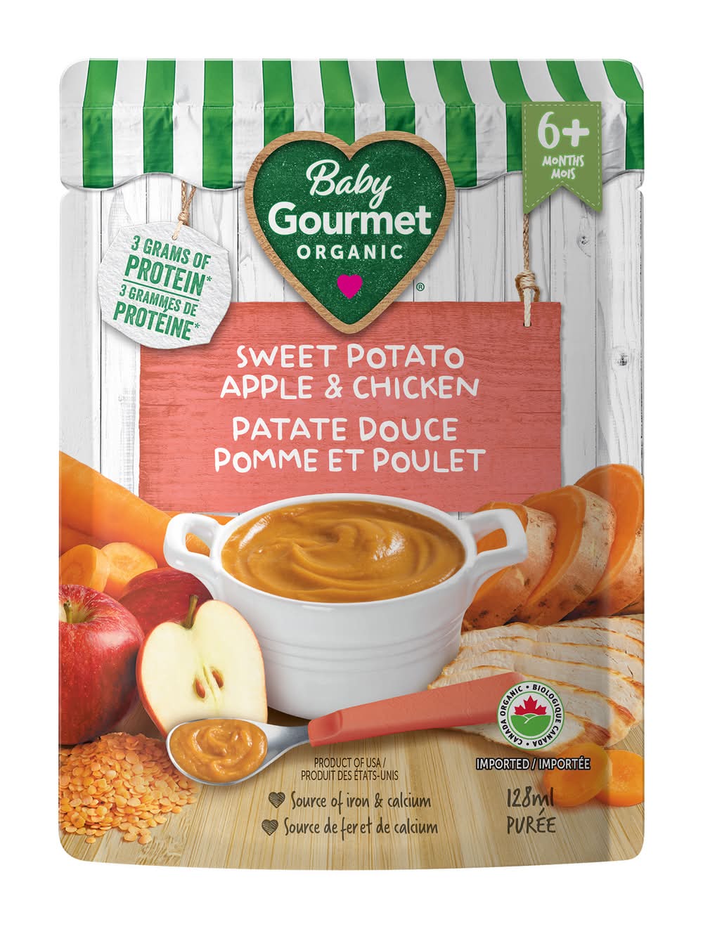 Baby Gourmet 6 Months+ Sweet Potato Apple & Chicken Baby Food (128 ml)