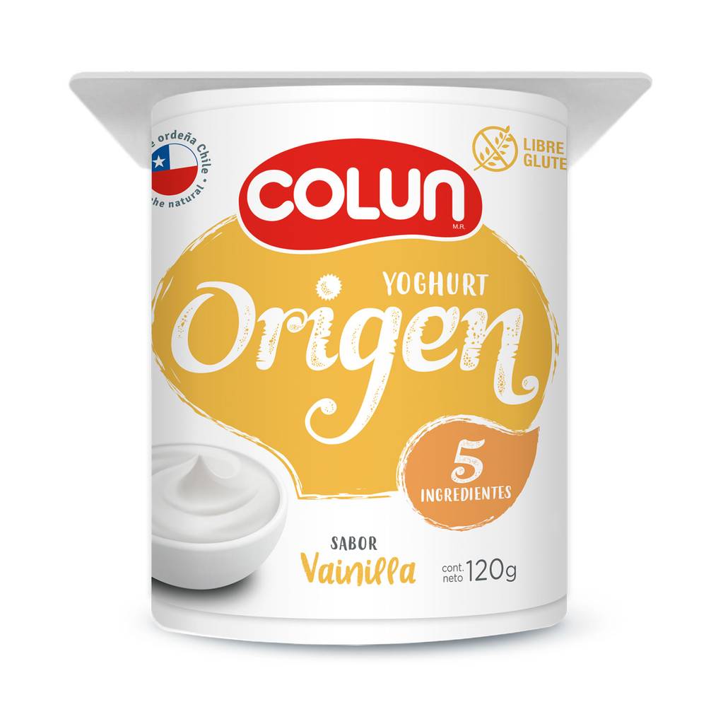 Colun yoghurt origen vainilla (pote 120 g)