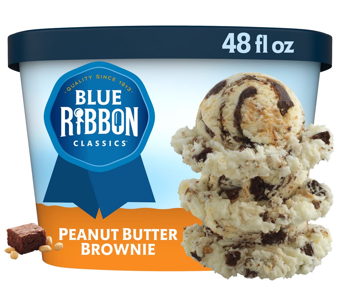 Blue Ribbon Peanut Butter Brownie Ice Cream (48 fl oz)