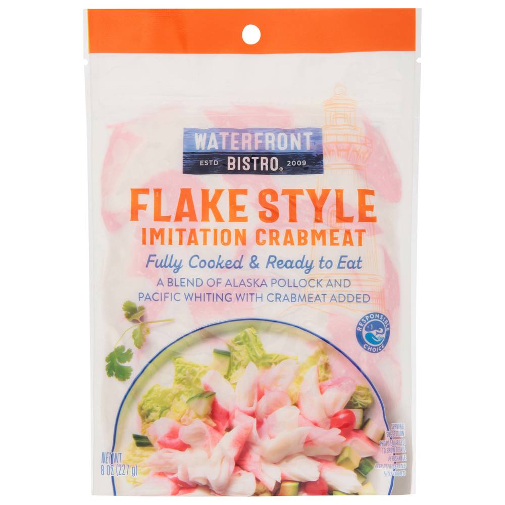 waterfront BISTRO Crabmeat Imitation Flake Style Fully Cooked (8 oz)