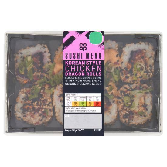 Co-op Sushi Menu Korean Style Chicken Dragon Rolls (228g)