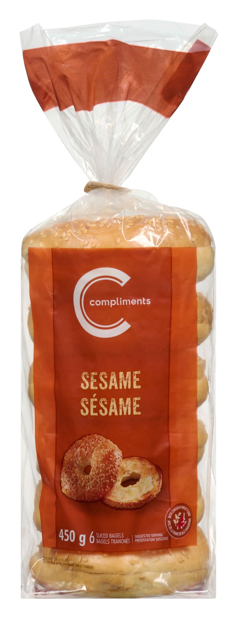 Compliments bagels au graines de sésame - sesame seed bagels (6 unités)