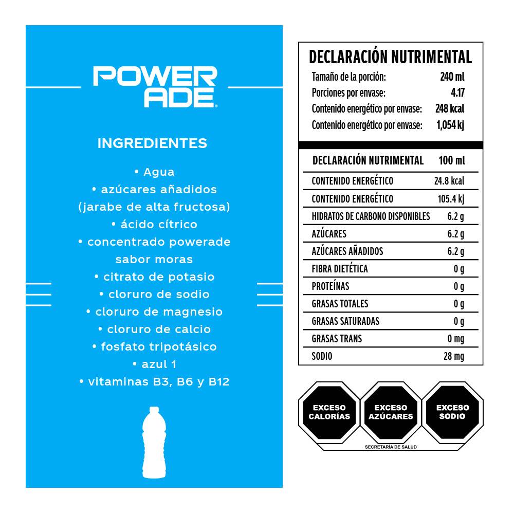 Powerade bebida hidratante (1 l) (moras)