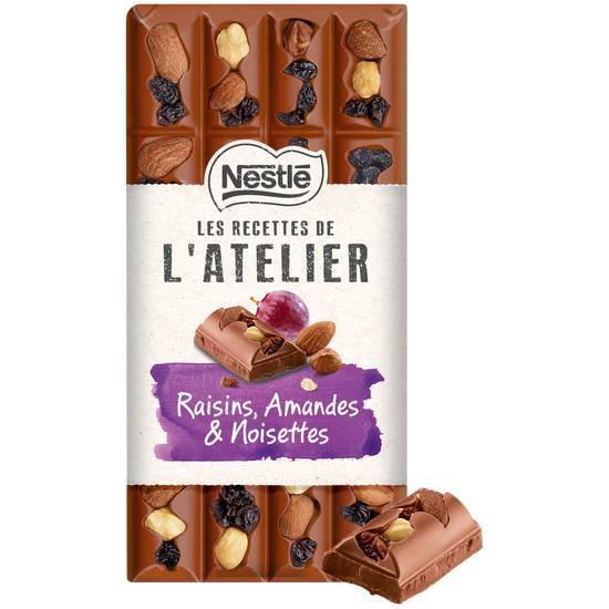 Nestlé - Recettes de l'atelier tablette de chocolat (raisins - amandes - noisettes)