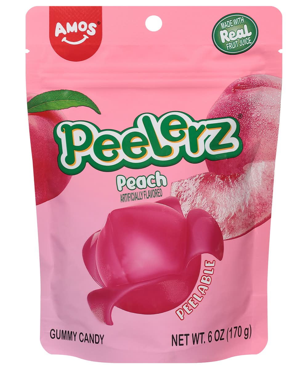 AMOS Peelerz Gummy Candy, Peach (6 oz)