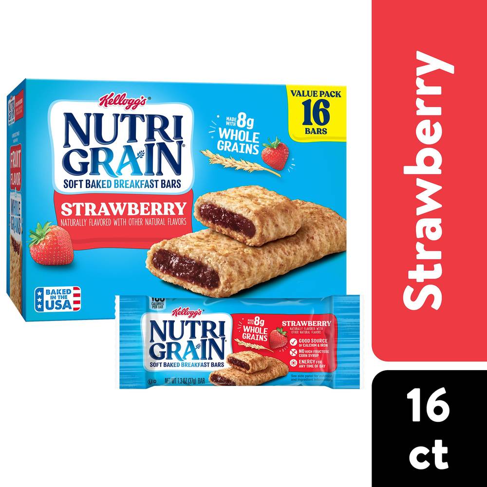 Kellogg's Nutri-Grain Strawberry Soft Baked Breakfast Bars (1.3 lbs)