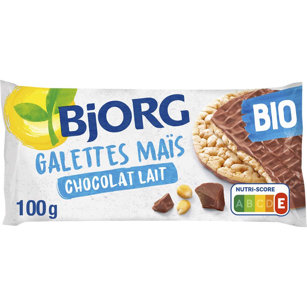 Bjorg - Galettes de maïs, chocolat lait (100g)