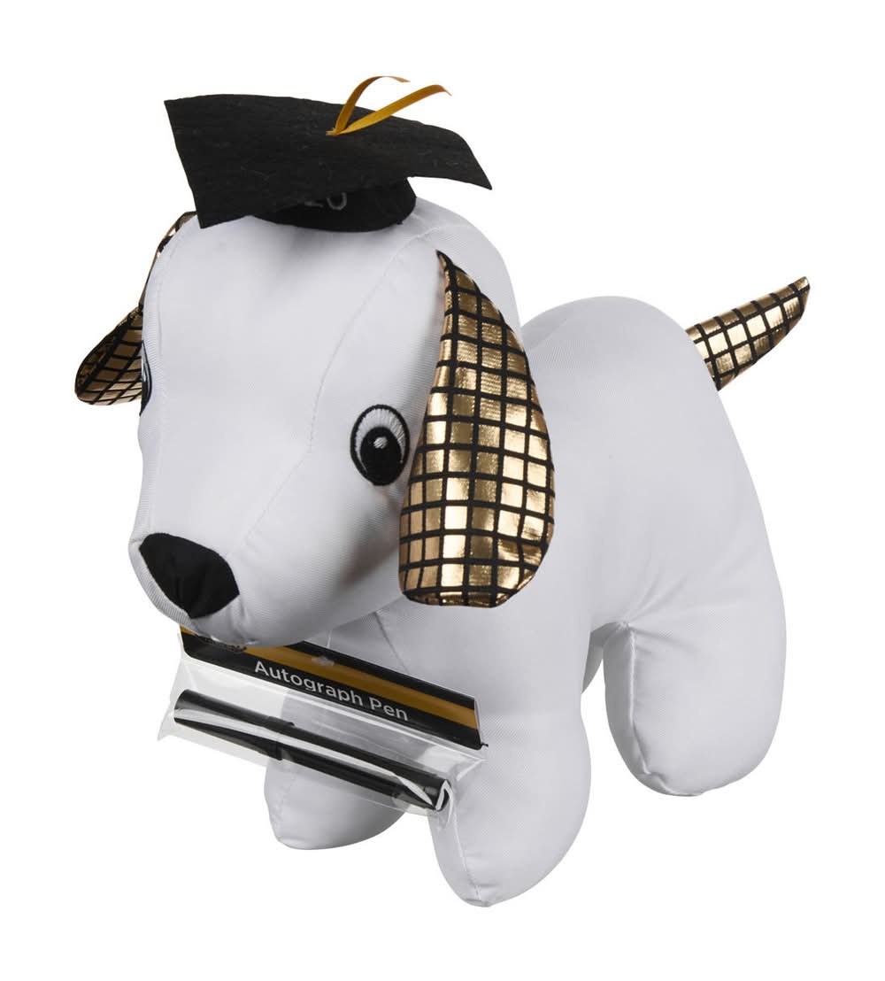 Graduation 2026 Autograph Dog Plush With Pen, Assorted