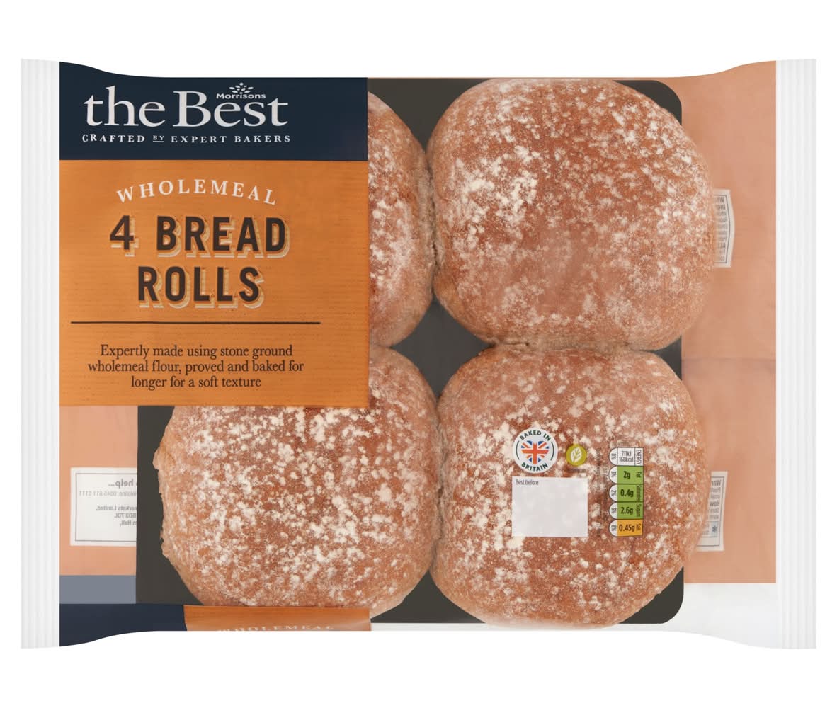 Morrisons The Best Wholemeal Bread Rolls (4 pack)