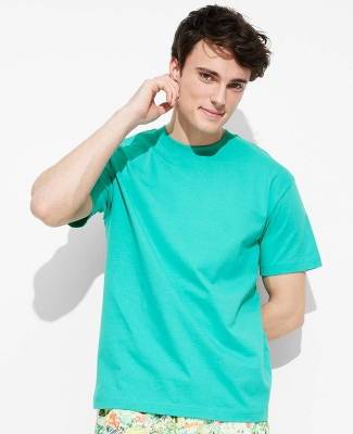 Men's Short Sleeve T-Shirt - Original Use™ Turquoise Green L: 100% Cotton, Lightweight Jersey, Crew Neck, Machine Washable