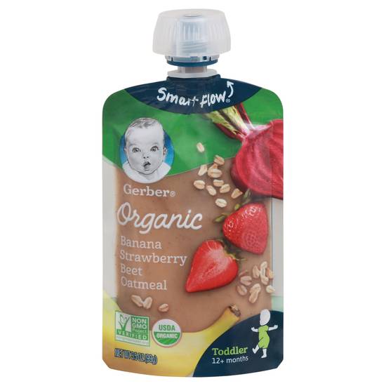 Gerber Toddler 12+ Month Organic Oatmeal Baby Food (banana - strawberry - beet)