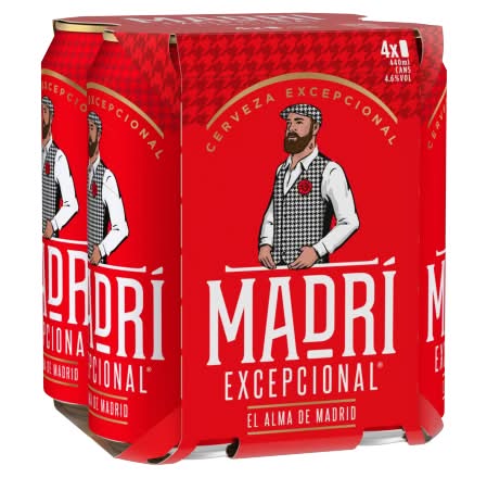 Madrí Excepcional Premium Lager Beer (4 x 440ml)
