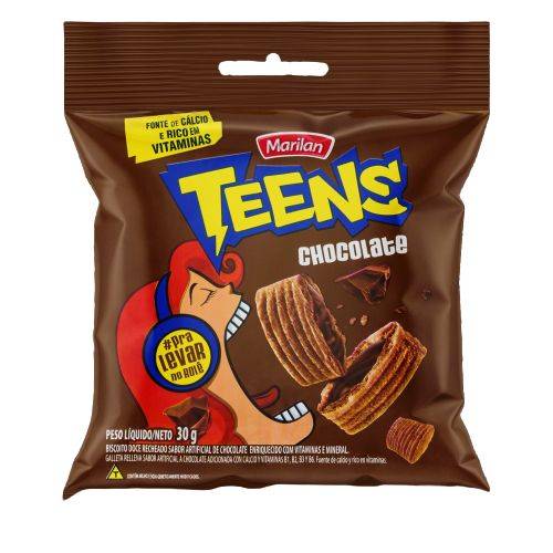 Marilan Biscoito doce Teens sabor chocolate 