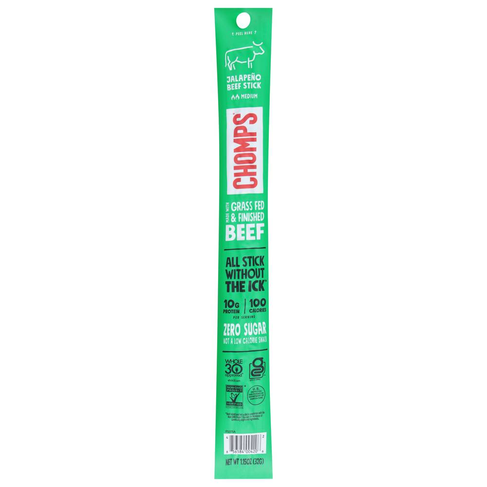 Chomps Jerky Snack Sticks, Jalapeno Beef (1.15 oz)