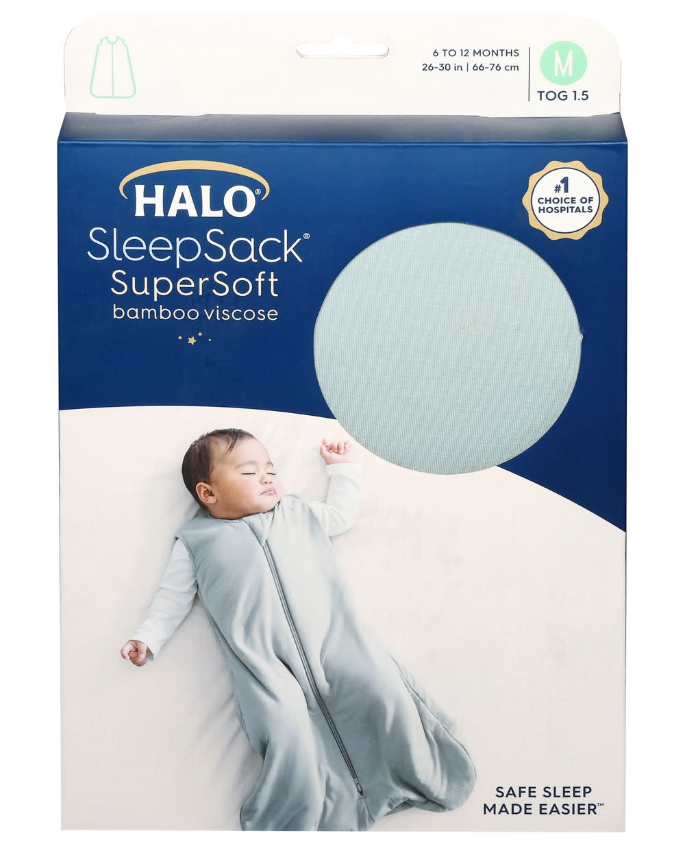 Halo Sleepsack Supersoft Bamboo Viscose Wearable Blanket 6 To 12 Months, M, Calm Sage