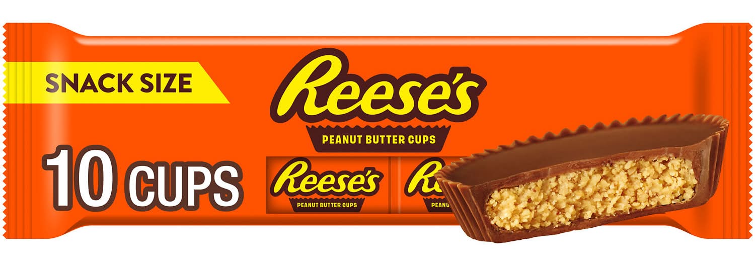 Reese's Snack Size Milk Chocolate Peanut Butter Cups Candy packs (10 x 0.55 oz)