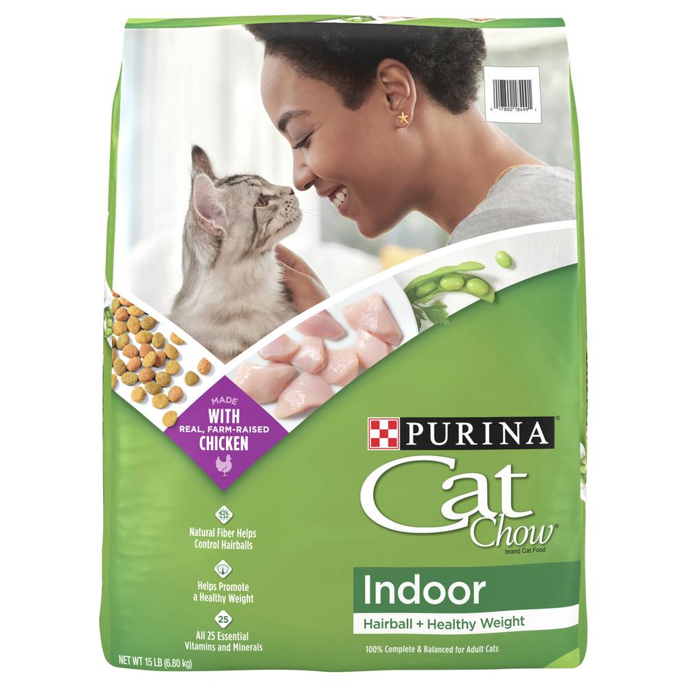 Purina Cat Chow Adult Hairball + Healthy Weight Indoor Chicken Cat Food (15 lbs)