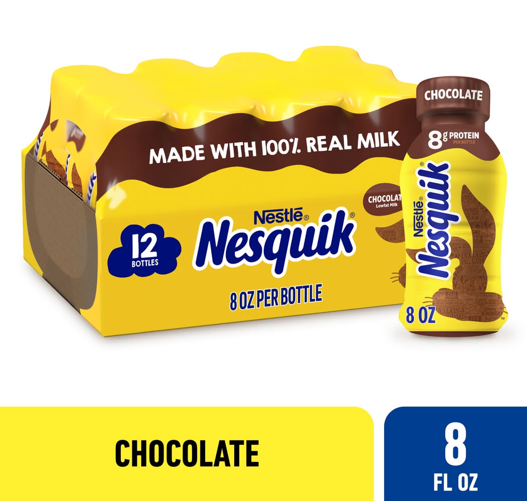 Nesquik Ready To Drink Low Fat Milk, Chocolate (12 x 8 fl oz)
