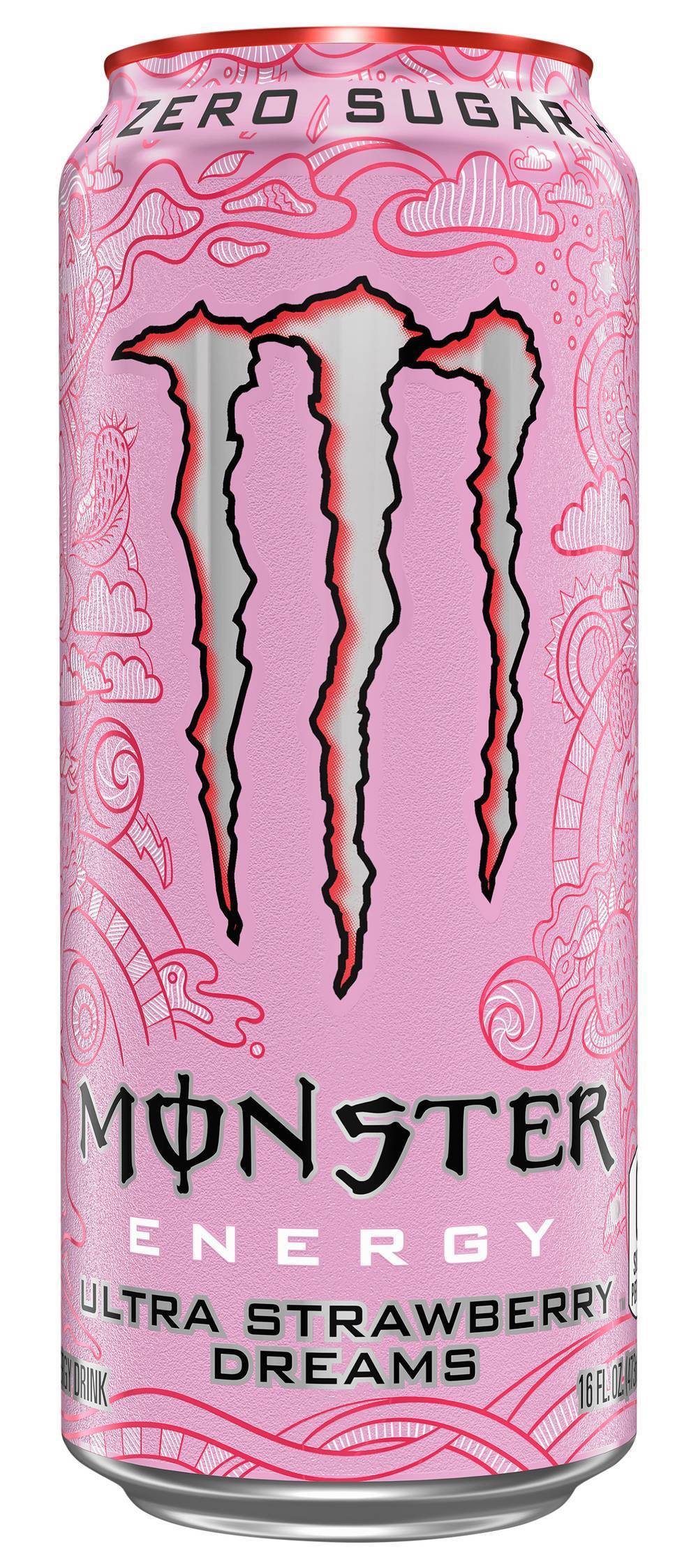 Monster Energy Zero Sugar Ultra Energy Drink, Strawberry Dreams (16 fl oz)