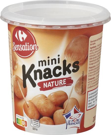 Mini knacks nature CARREFOUR - le paquet de 200g