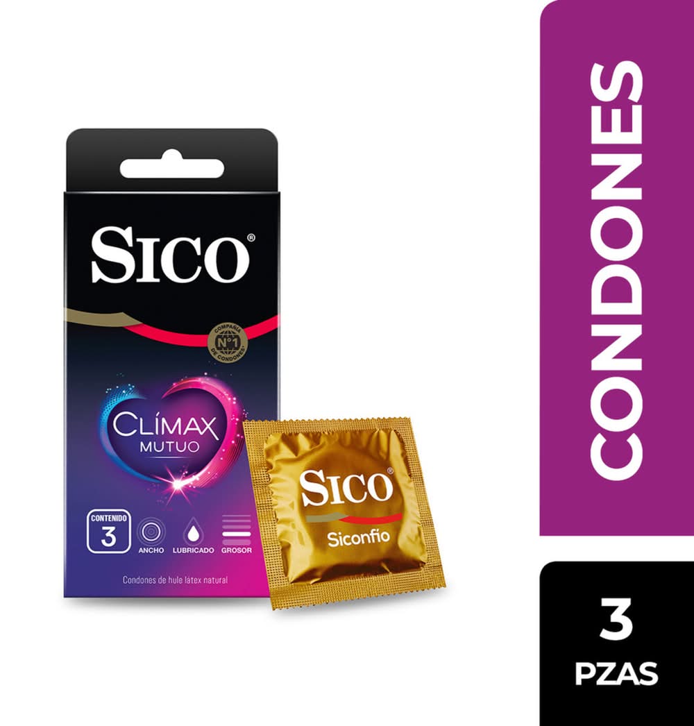 Sico · Clímax mutuo condones de látex (3 un)